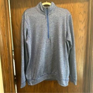 adidas Men's Heathered Navy Quarter-Zip Pullover